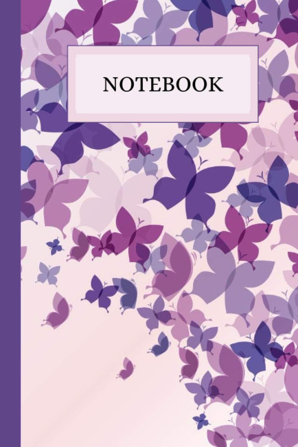 Notebook: Cute Pink and Purple Butterfly Notebook Blank Lined