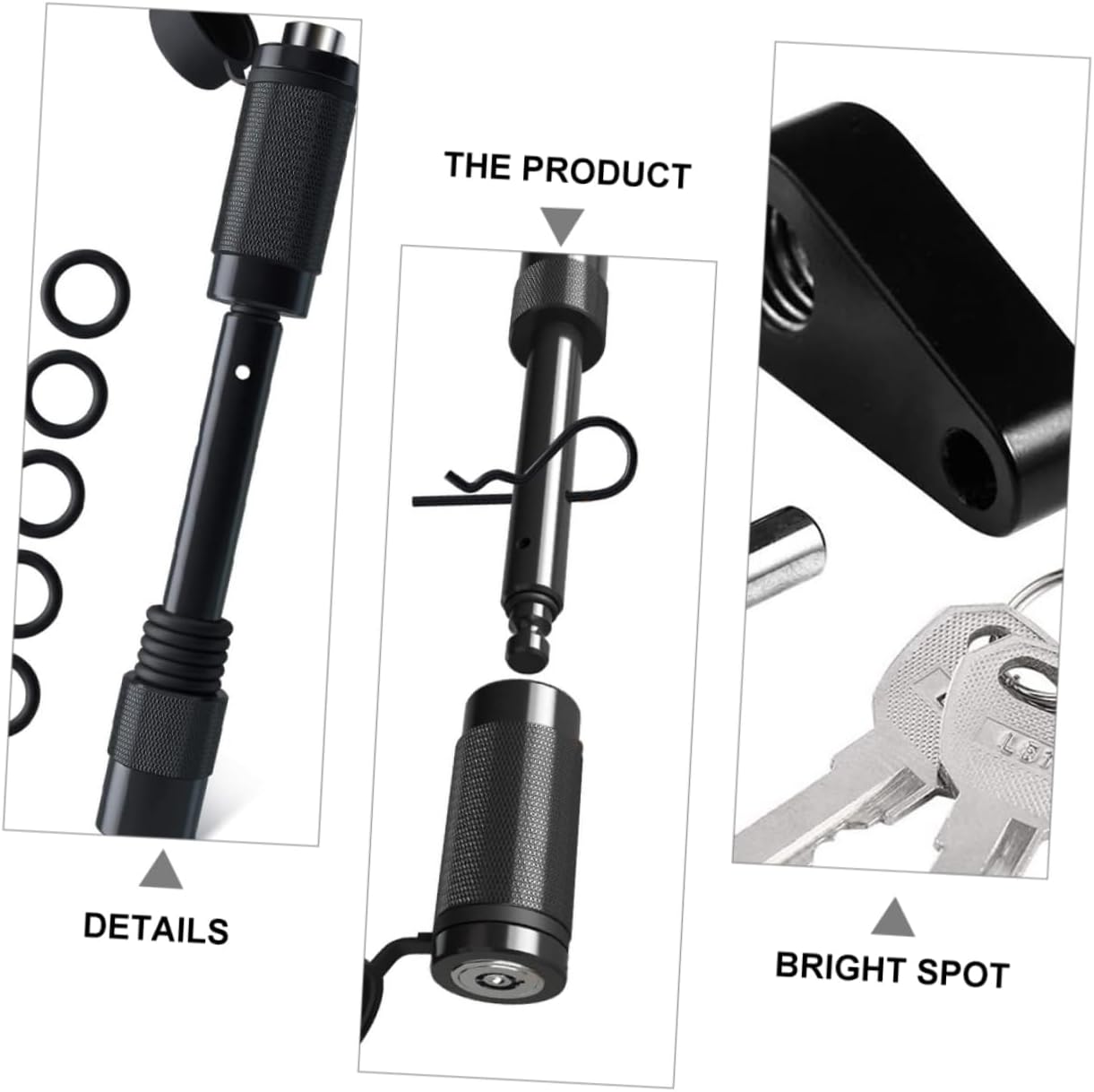 Mobestech 2sets Trailer Lock Kit Easy to Use Trailer Hitch Lock Enhanced Security Includes for and Rvs