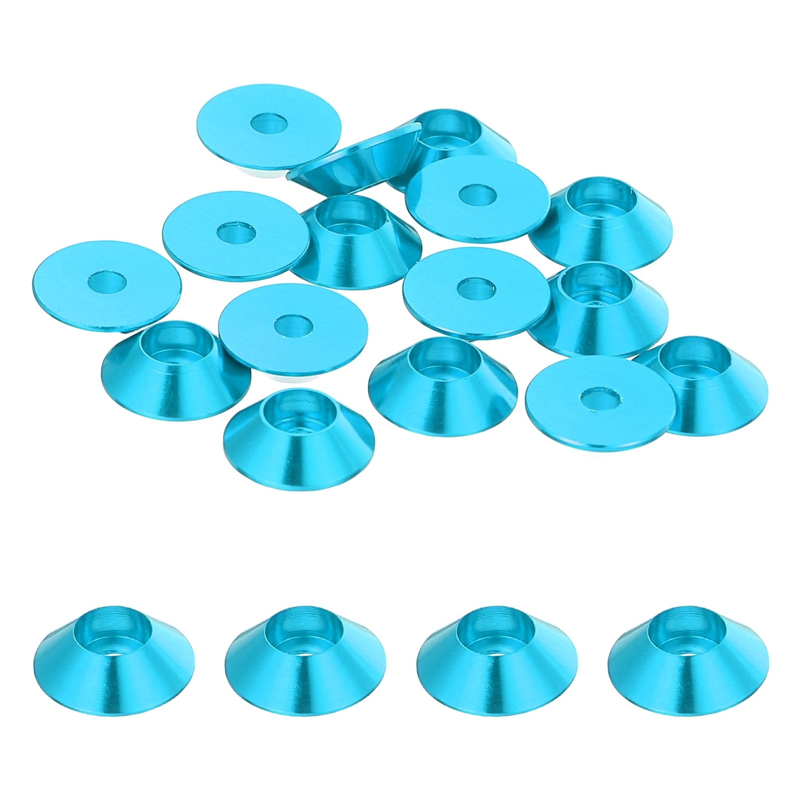 sourcing map M2 Cone Cup Washers for Screw, 20Pcs (Light Blue) โ image 1