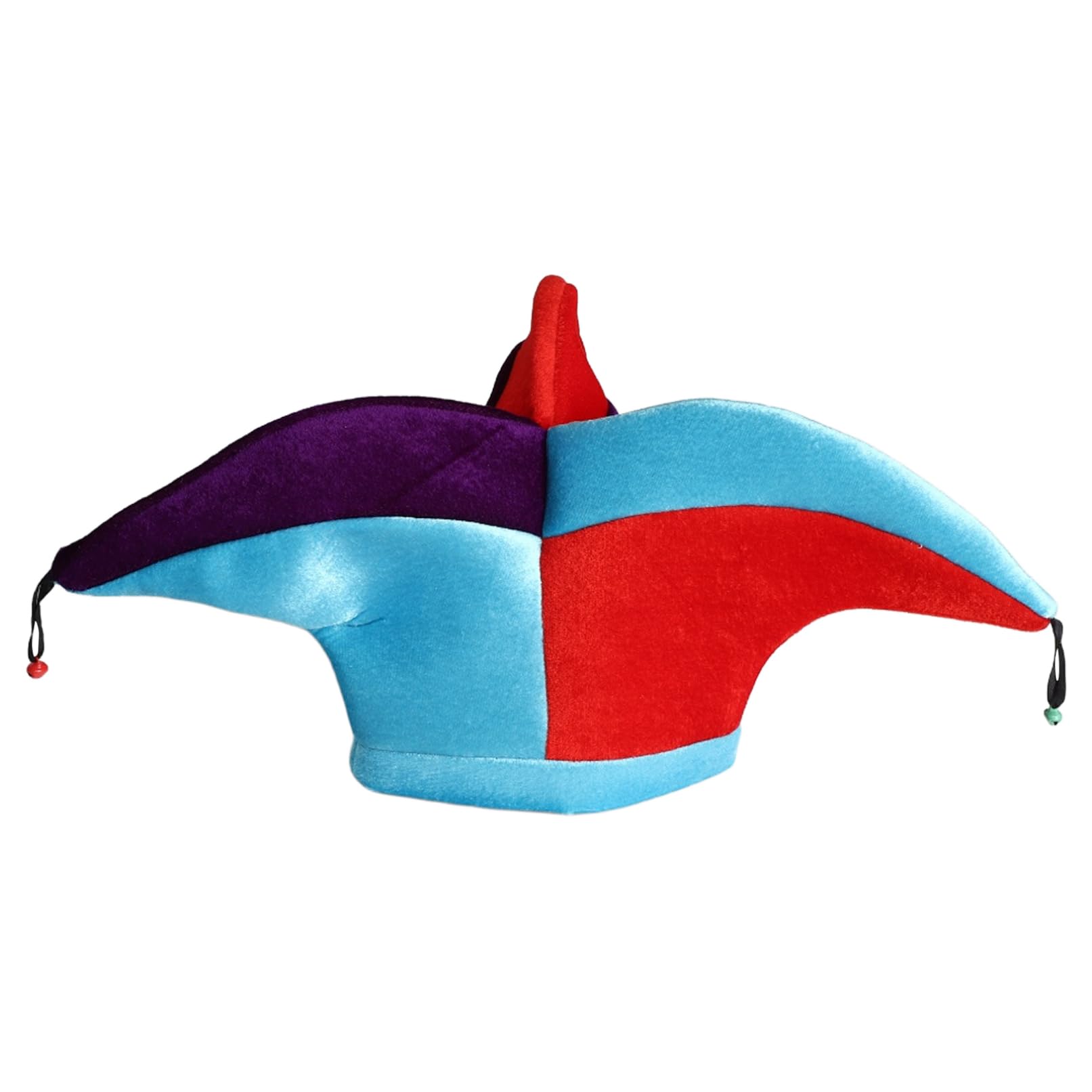 TiaoBug Jester Hat with Bells Colorful Clown Costume Hats for Halloween Party Cosplay Dress up Blue 3-Peak One Size โ image 1