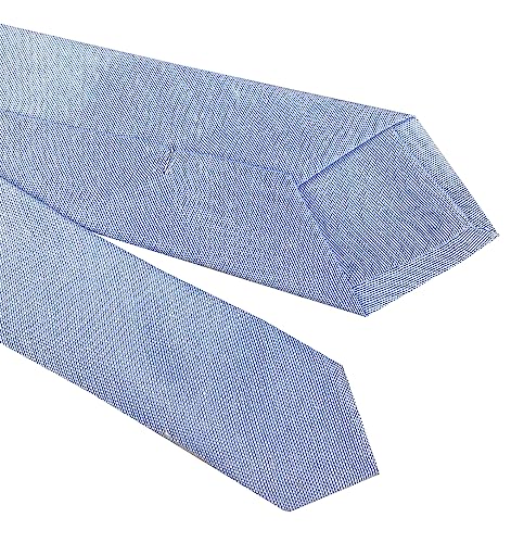 Image of Elfeves Men's Skinny Solid Color Tie Causal Cotton Linen Narrow Slim cut Necktie
