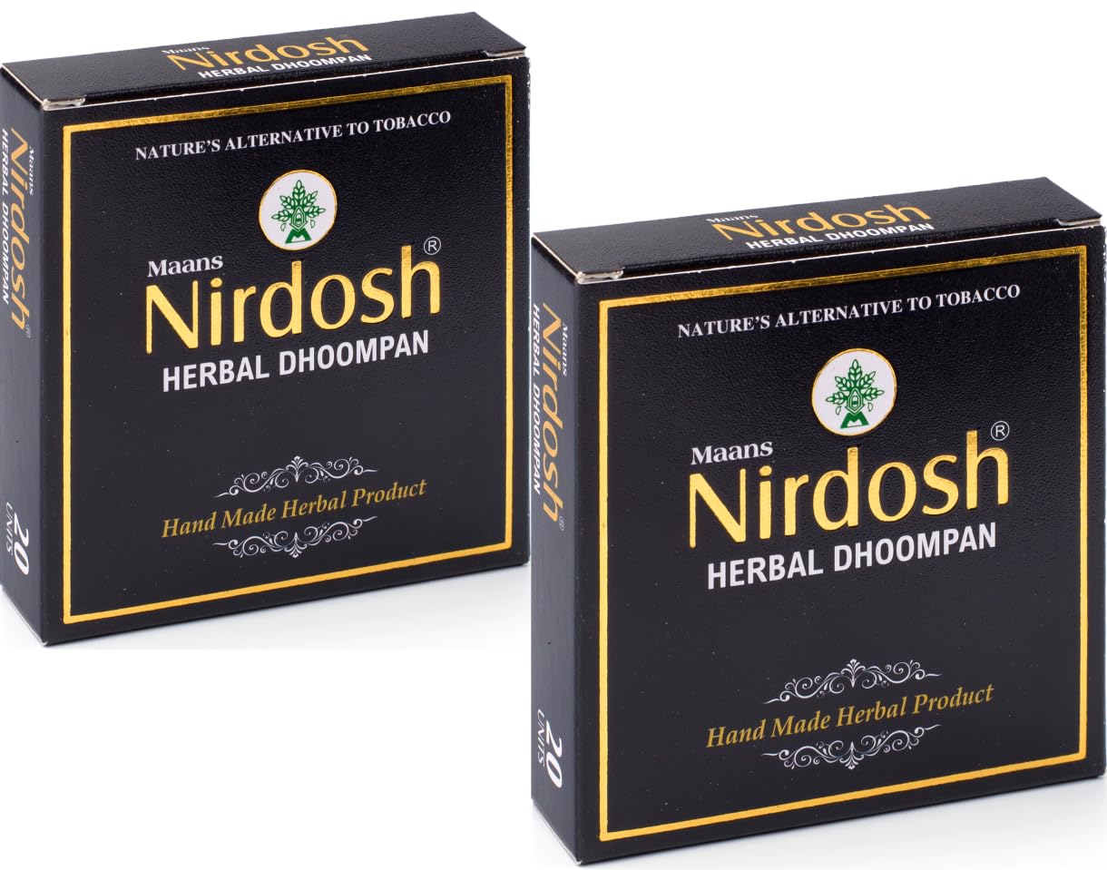 Nirdosh Herbal Dhoompan (Without Filter) 100% Made Up from Organic Ingredients (Pack of 2) 40 Beedi