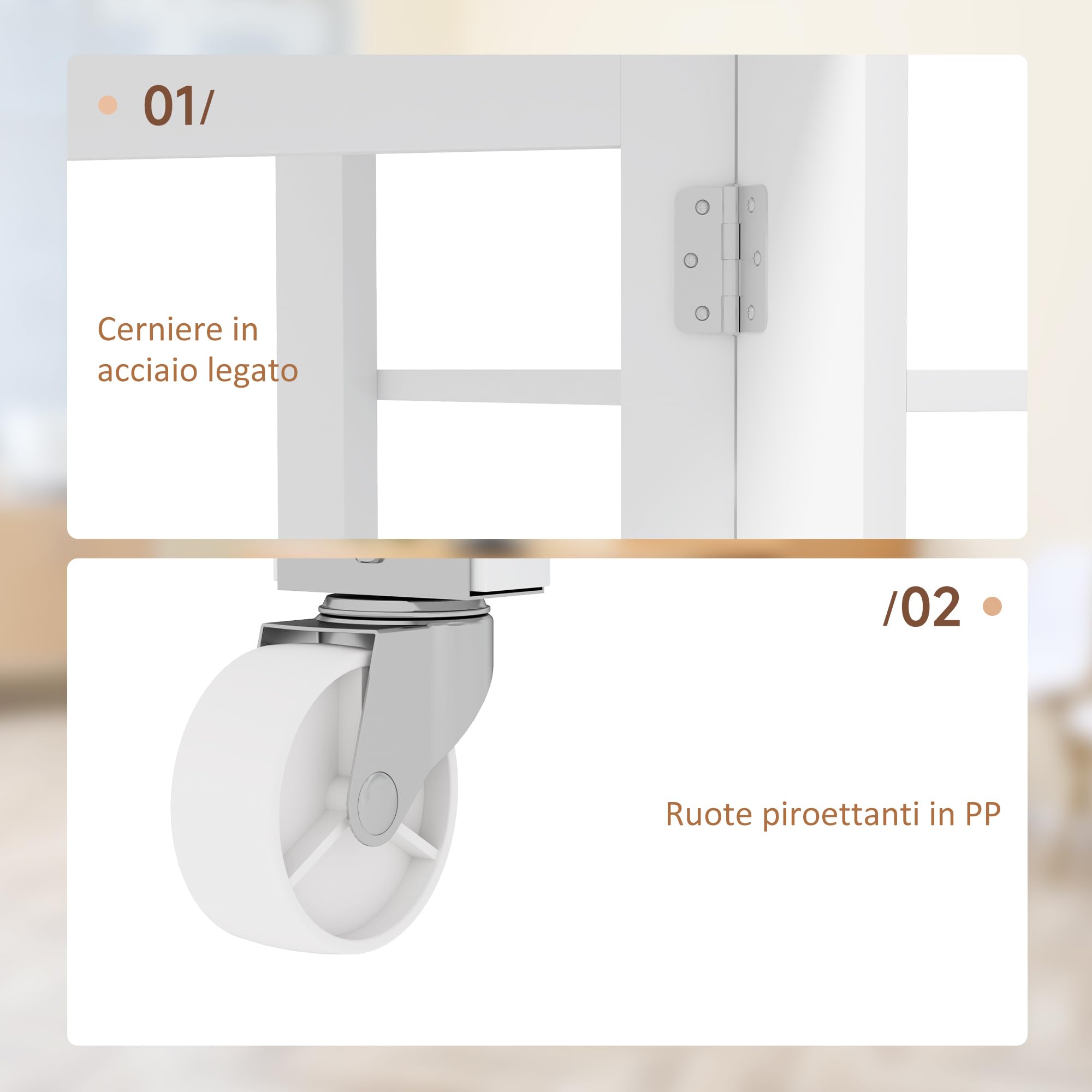 HOMCOM Tavolo da Pranzo Pieghevole Tavolo a Ribalta 120x60x75 cm Bianco | Con Ruote per 4 Persone, Scrivania Richiudibile Salvaspazio, Con 2 Ribalte e Ripiani, Soggiorno, Casa, Ufficio
