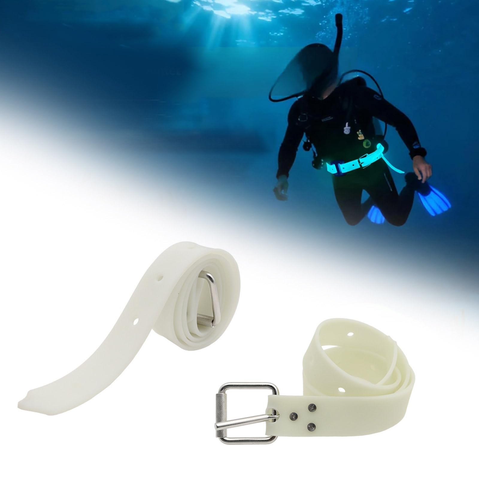 Ceinture de plongée en silicone avec boucle à dégagement rapide pour plongée avec tuba