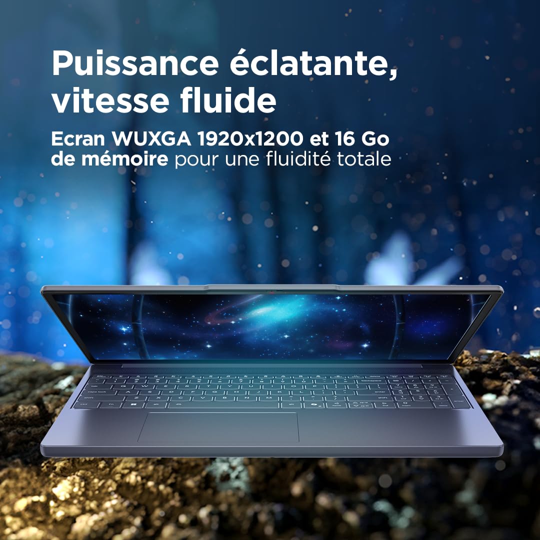Lenovo IdeaPad Slim 3 15IRH10 - Ordinateur Portable 15.3'' WUXGA (Intel Core i5-13420H, RAM 16Go, SSD 512Go, Intel UHD Graphics, Windows 11 Home) Clavier AZERTY Français - Gris