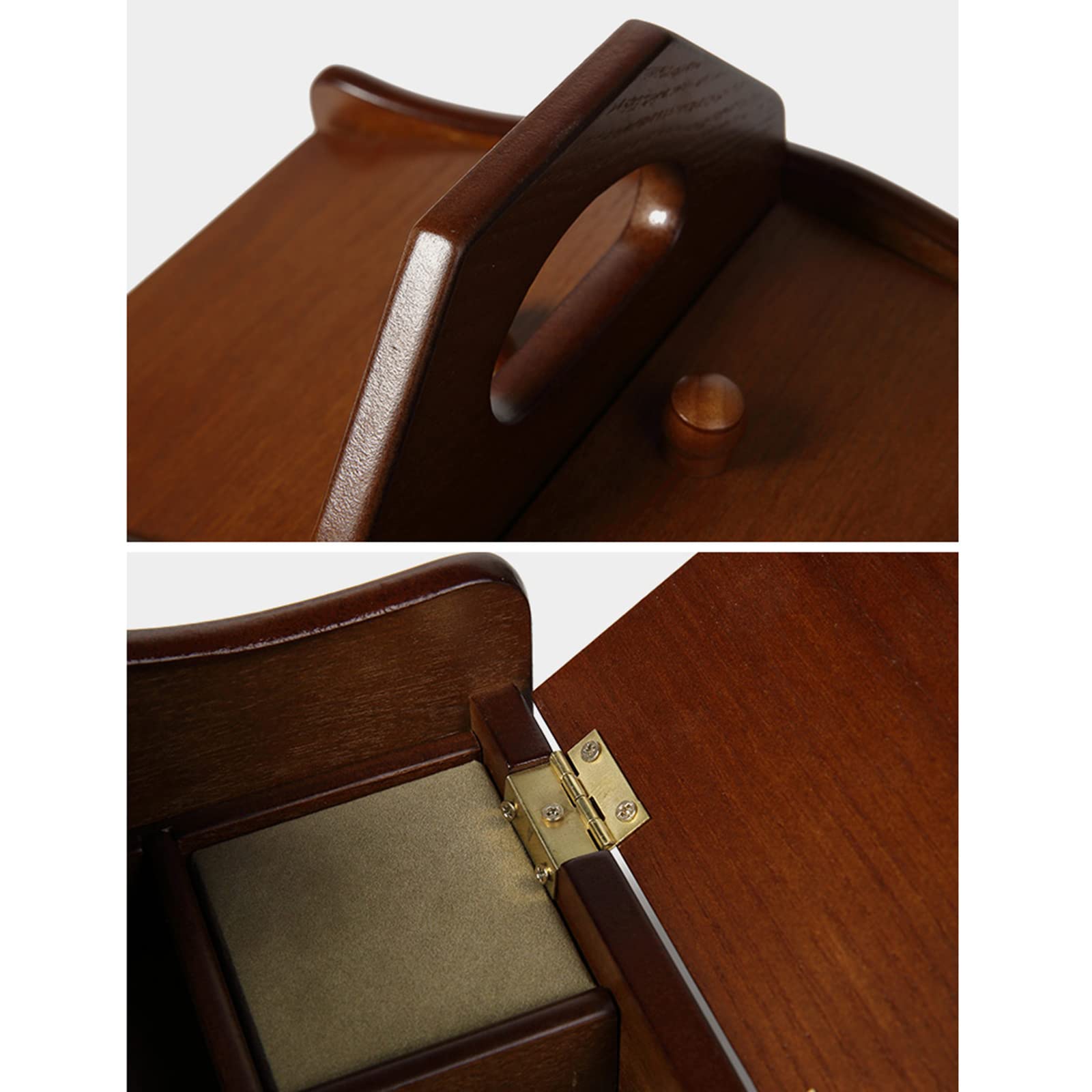 Cesta De Costura De Madera, Caja De Almacenamiento Expandible para Agujas E Hilos, con Cajones Y Asa De Fácil Transporte, Herramientas De Costura para El Hogar Y Bordado (Caja Vacía)