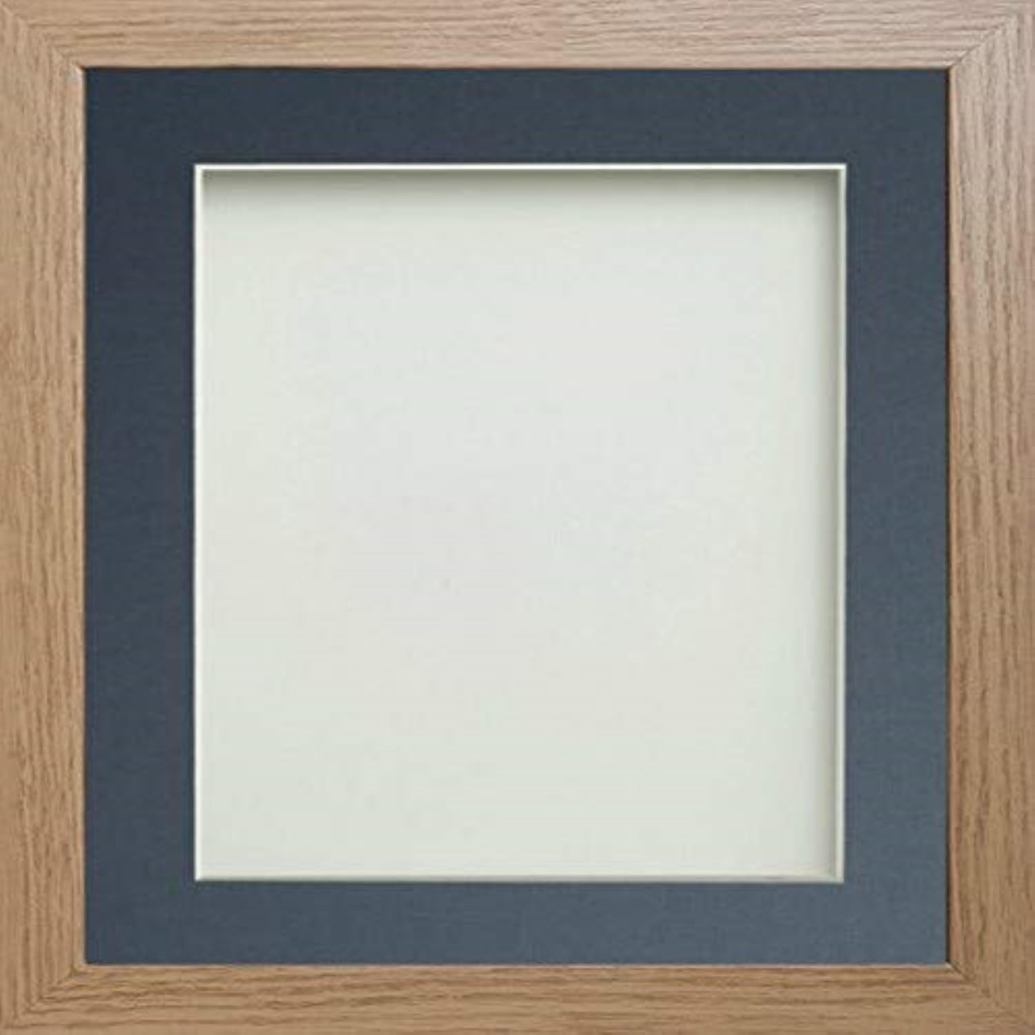 Frame Company Allington Range Beech Picture Photo Frame with Blue Mount Mount, 8x6 for pic size 5x3' * Choice of Sizes* Fitted with Glass