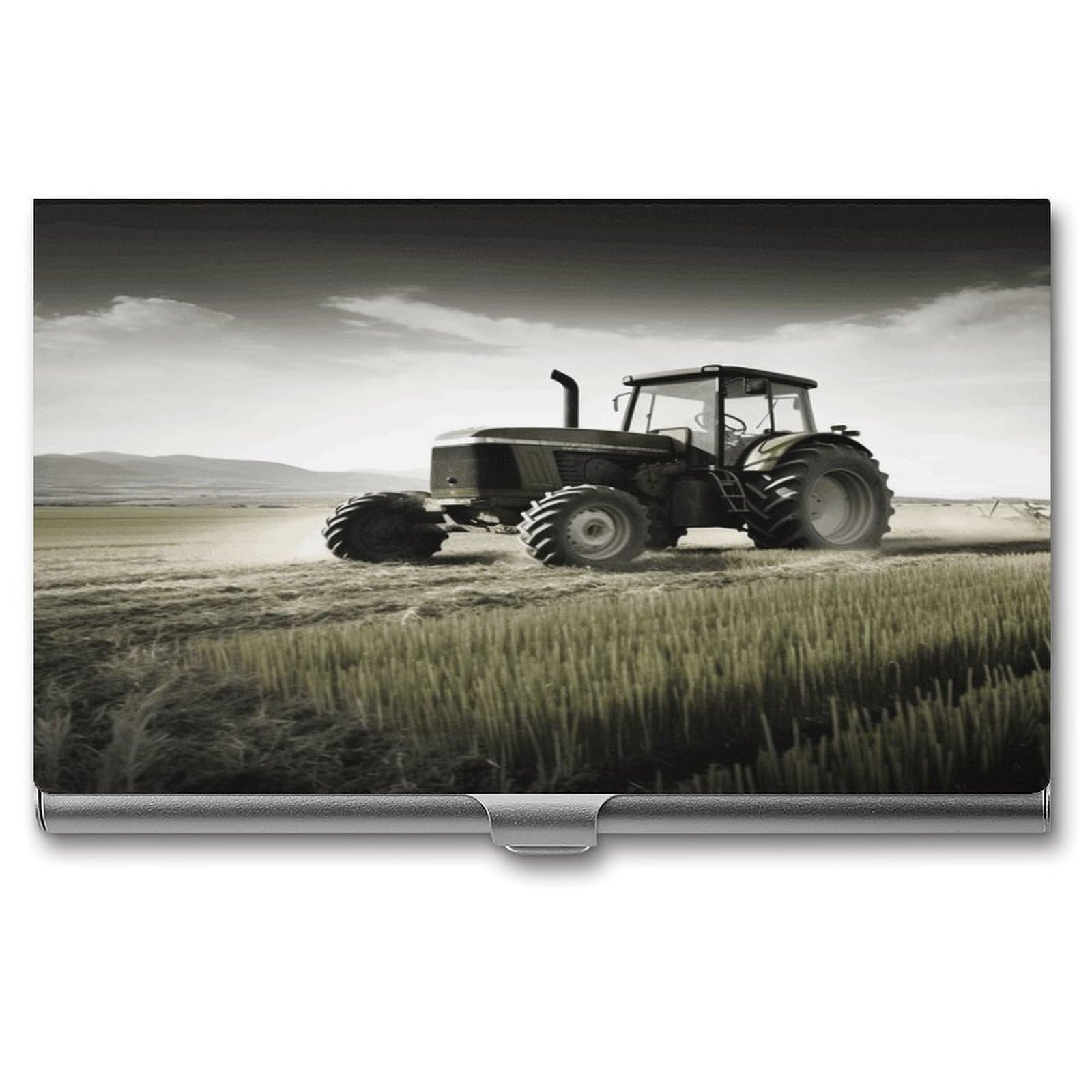 JTREHY Tractor Agriculture Tranquil Business Card Case Convenient to Carry Business Card Dispenser Durable Not Prone to Wear And Tear Business Card Holder for Men & Women