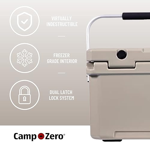 Miniatura 4 de CAMP-ZERO Baúl de hielo duro portátil de 20L-21.6 cuartos de galón, perfecto para bebidas, almuerzo, playa, picnic, canotaje, campamento y viajes,