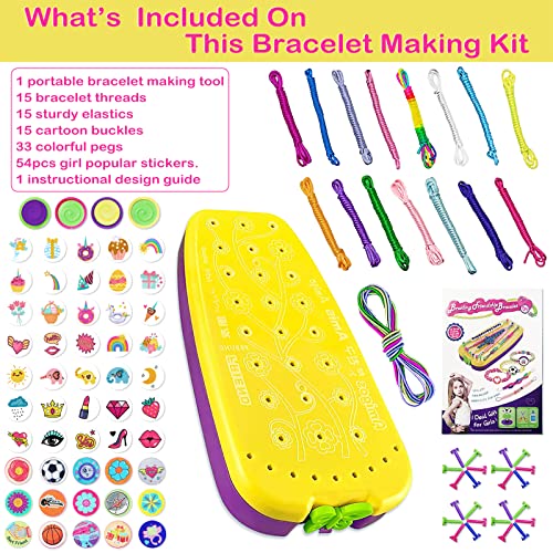 Yazhiji BRA02-21 134Pcs Friendship Bracelet Making Kit Toys For Teen Girls, Ages 6 7 8 9 10 11 12 Year Old Girl Gifts, Birthday Party Present Arts And Crafts Gimp String Jewelry Maker Tool, Kids Diy Activity thumb #1