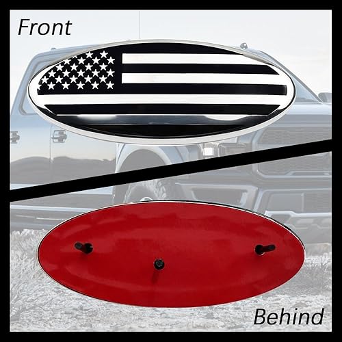 Miniatura 4 de Emblema de coche para parrilla delantera, emblema de bandera estadounidense de 9 pulgadas, emblema de bandera estadounidense para portón trasero