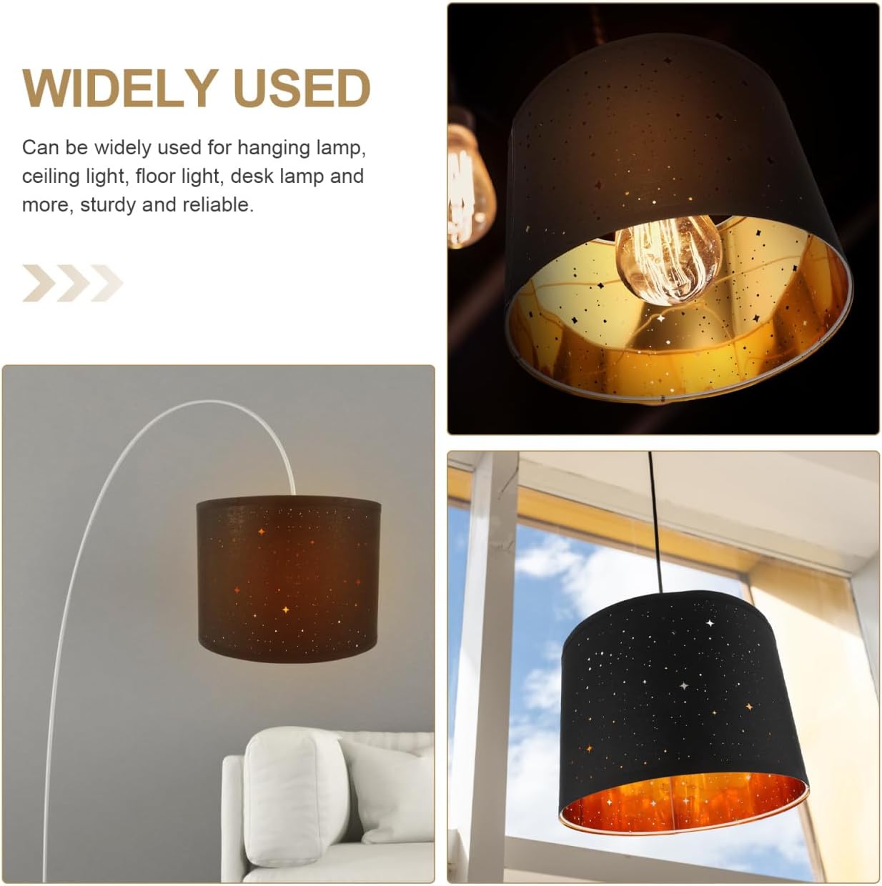 BESTOYARD Semi-Circular Drum Lampshade 9.45 Inch Fabric Lamp Cover Replacement for Table Lamps Chandelier Wall Sconces Easy Installation for Home and Hotel Use