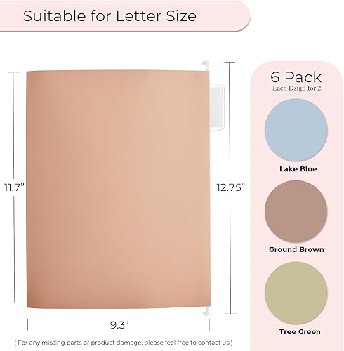 Miniatura 4 de Y YOMA Tamaño Carta - Paquete de 6 Carpetas Colgantes de Capacidad Extra, Carpetas Colgantes Decorativas de Acuerdo, Carpetas Colgantes