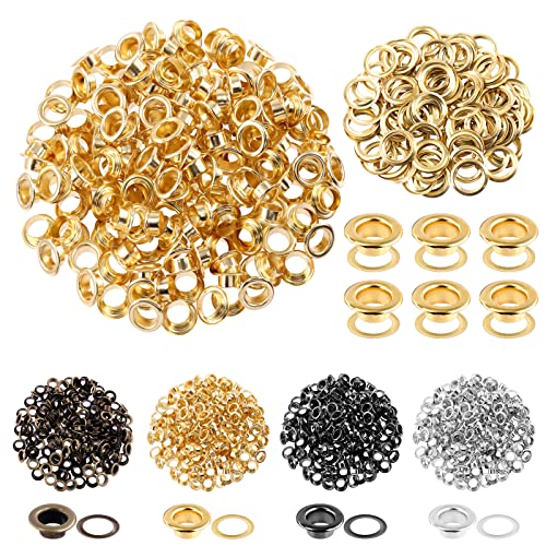 Kit oeillet métallique 8mm or épais pour couture vêtement toile rideau et cuir 200pcs