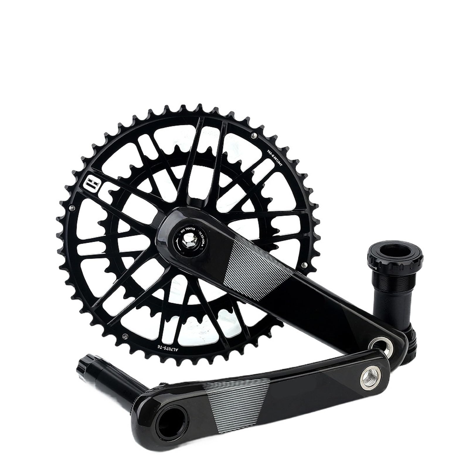 Compatible avec Le pédalier de vélo de Route en Fibre de Carbone RIRO 11/12 Vitesses, Fixation directe 170 mm, Plateaux et manivelles 50-34T, 53-39T et 46-52T / 725 (Disque Unique 48T)