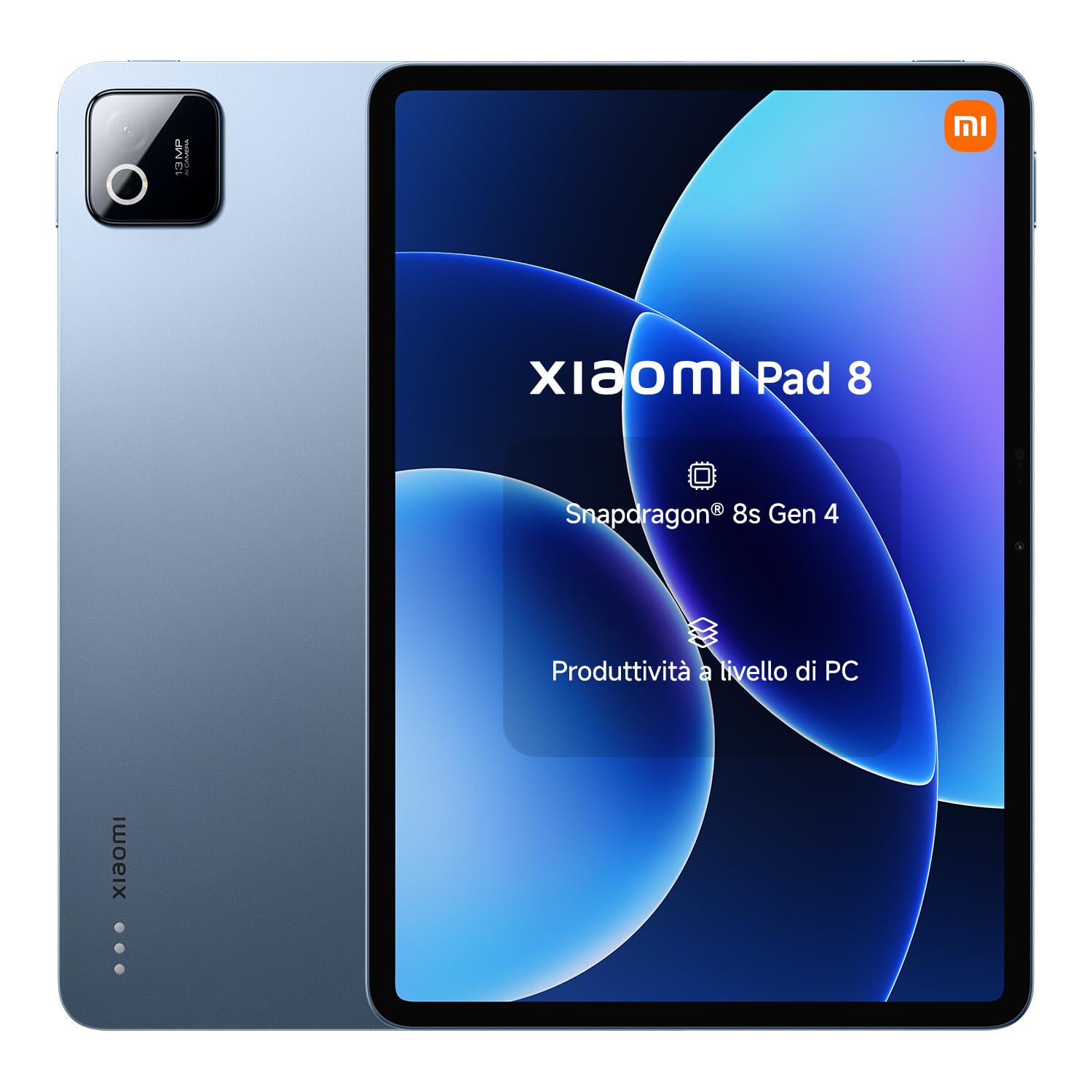 XIAOMI Pad 8, Tablet 11,2'', 8+256 GB, Snapdragon® 8s Gen 4, Batteria 9200 mAh, Display cristallino 3.2K 144 Hz, HyperAI, Blu, Garanzia 2 anni del produttore+1 anno extra, Caricatore non incluso