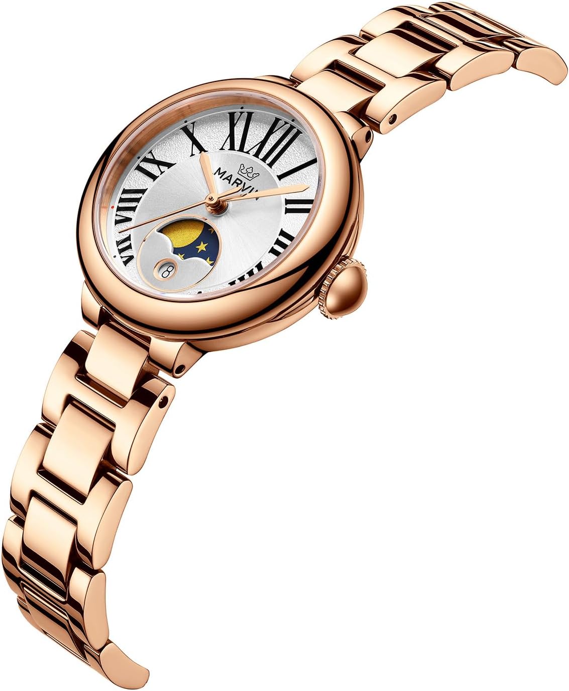 marvin Watches for Women Swiss Women's Watch with Stainless Steel Strap,28MM Sapphire Glass Dial,Quartz Movement,50M Waterproof - Image 9