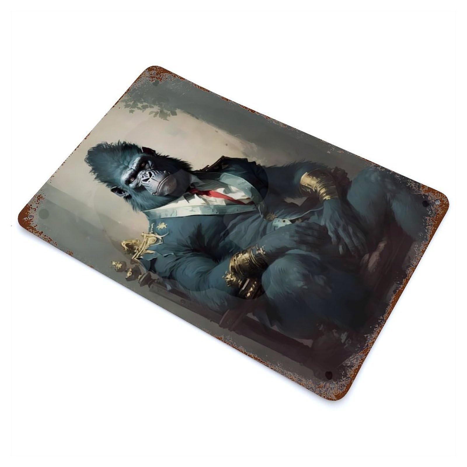 Gorilla Enchantment Vintage Rust Metal Sign 11.8"x7.9", Retro Wall Decor for Garage, Pub Or Kitchen