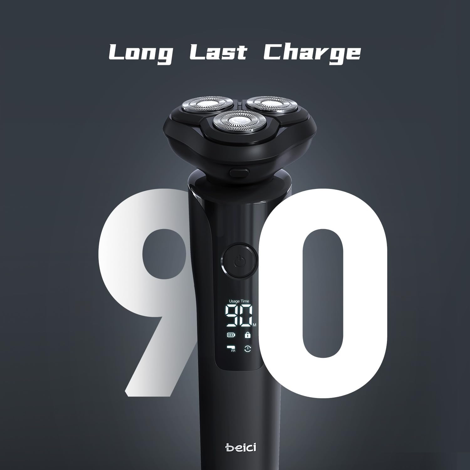 Men's Shaver Electric Rotary Razor 3D Floating Cutter Head One Hour Type-c Fast Charge Waterproof Razor with Led Display Wet Dry Shaving X2 Series Gift for Dad Husband Boy Friends