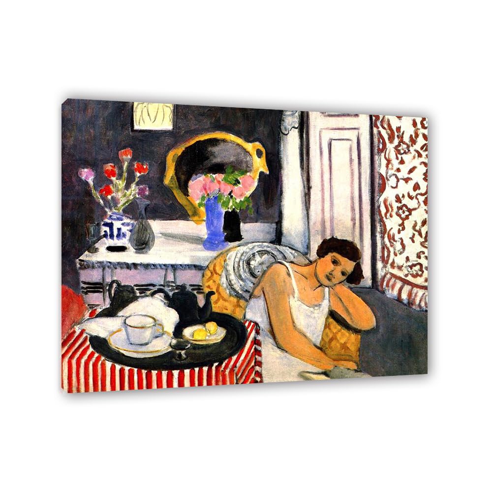 Mycggdgh Unframe Henri Matisse Painting Reproduction Breakfast Famous Art Poster Henri Matisse Wall Decor For Bedroom Picture For Living Room Bathroom Office 70X60cm(28X24in) Frame