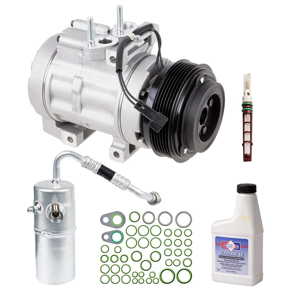 AC Compressor & A/C Kit For Ford F150 F-150 V8 & Lincoln Mark LT 2006 2007 2008 6-groove - Includes Drier, Expansion, Oil & Seals - BuyAutoParts 60-