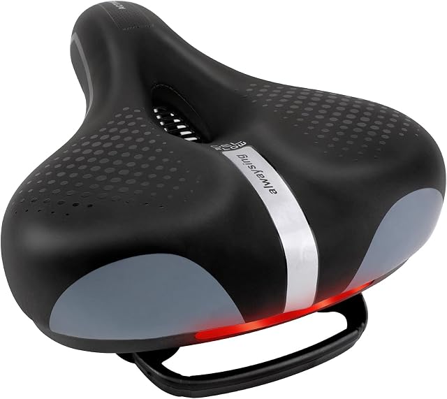 Auniq Comfortable Bike Seat Bicycle Saddle Cushion Wide Soft Padded Bike Seat Waterproof Breathable with Reflective Strip, Universal Bicycle Seat for Men and Women Mountain Bike/Road Bike/City Bike