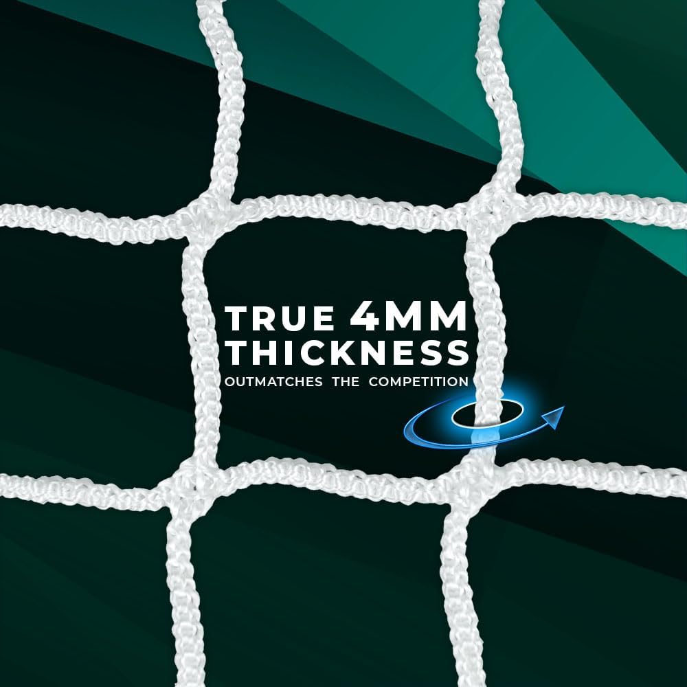 Agora 4mm Nets for 8'x24' Soccer Goals with Depth (Each)