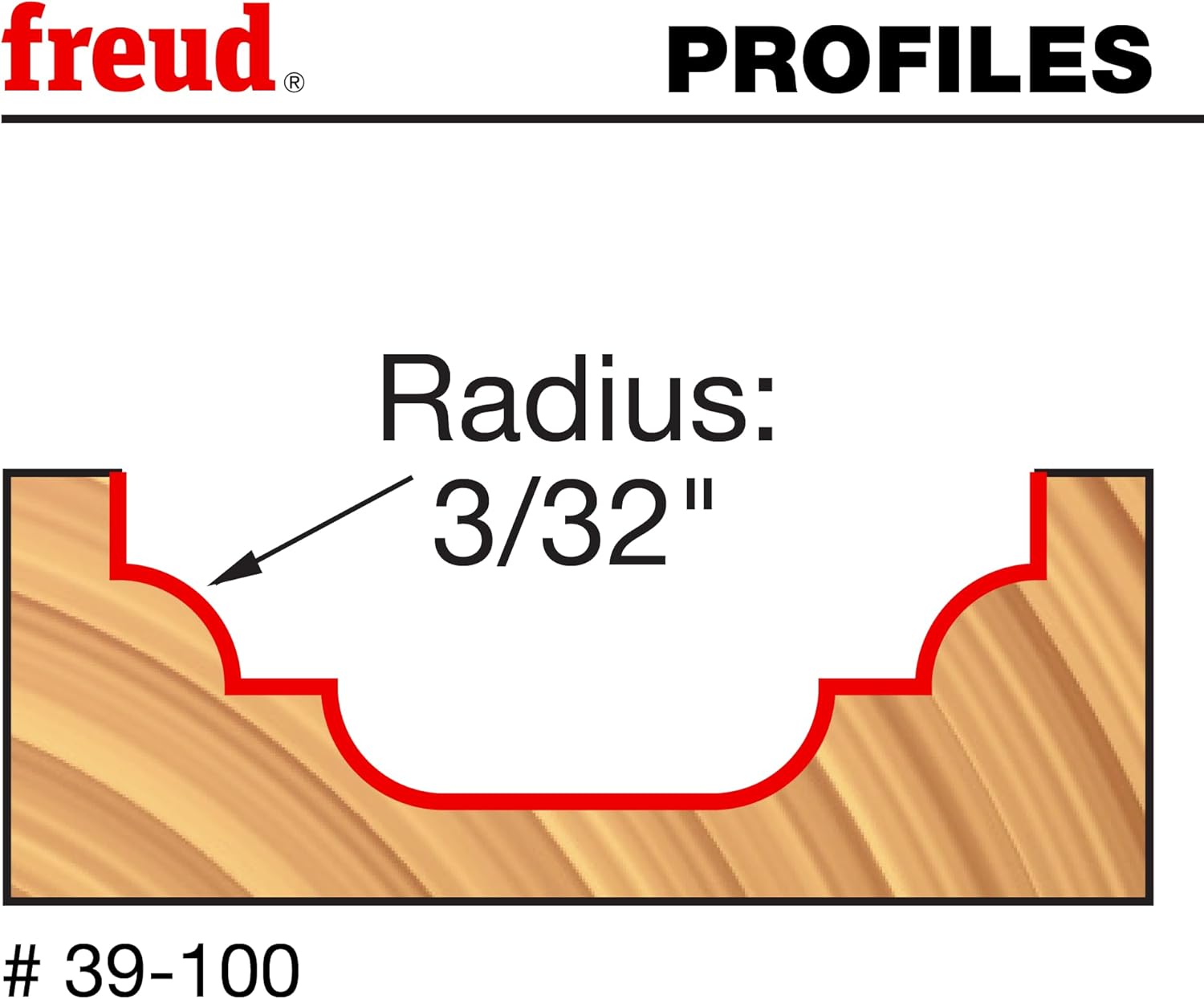 Freud 39-100: 3/32" Radius Cove & Bead Groove Bit with 1/4" Shank
