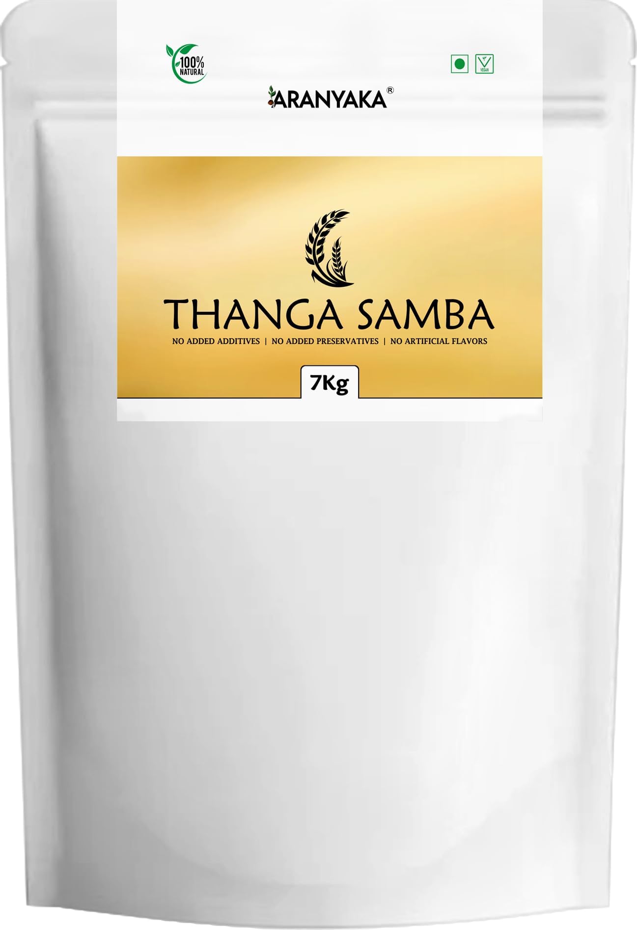 Aranyaka Thanga Samba 7 Kg | Medium Grain, Unpolished White Rice, Parboiled | Traditional Rice Variety | 7Kg in Total
