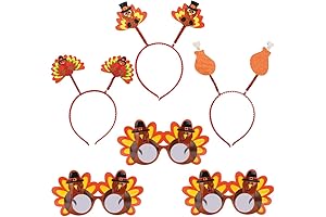 Thanksgiving Turkey Headbands and Glasses Set