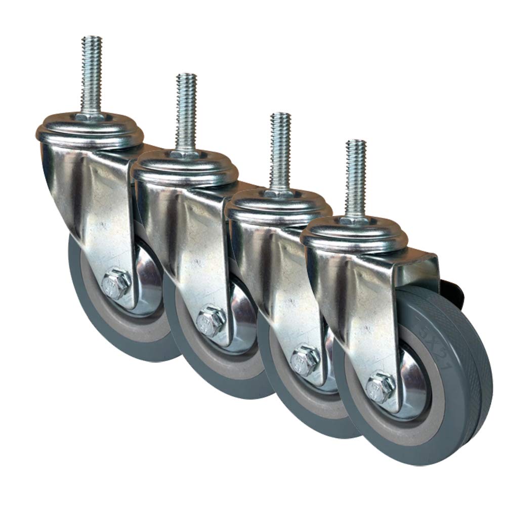 GYRAZXS Heavy Duty Swivel Cs M10/M12 - Industrial Threaded Cs with Ball Bearings 350 kg Load Capacity Set of 4 for Heavy Equipment and Furniture