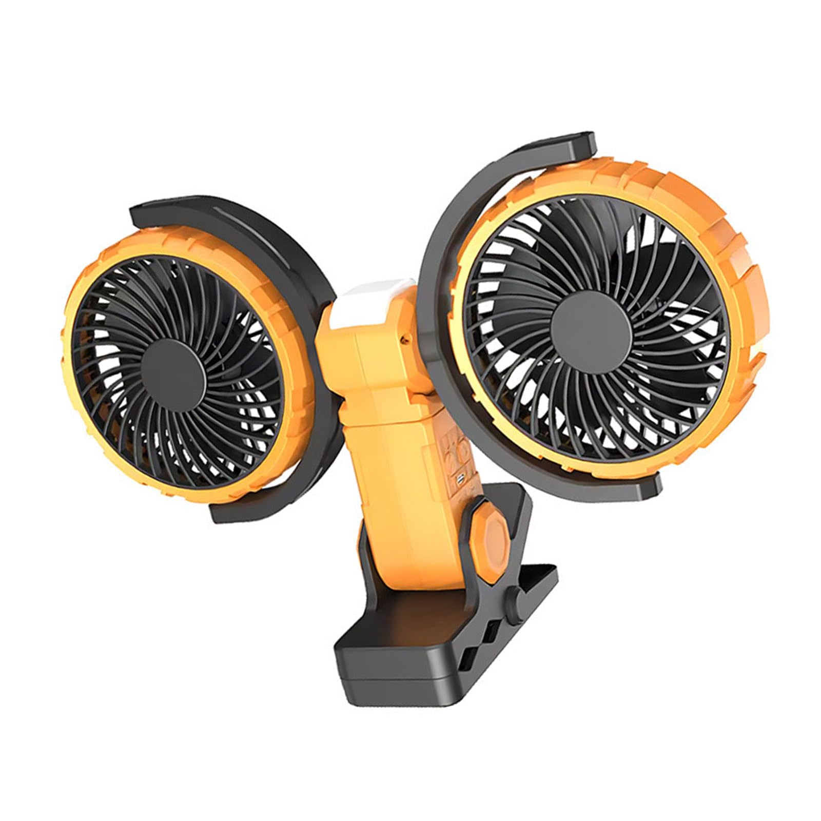 VlHpnpe 4000mAh Double Head Table Fan Desktop Stand Desk Fan for Bedroom Home Camping 3 Speed 360 Degree Rotatable Quiet Brushless Motor Desk