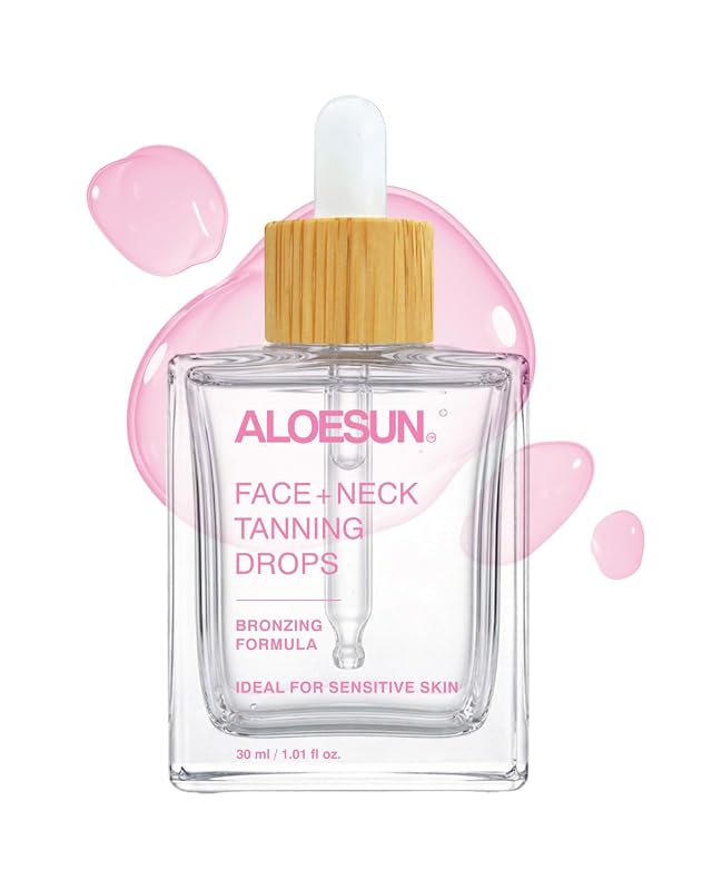 Gotas autobronzeadoras faciais e corporais ALOESUN com ácido hialurônico e vitamina E, 30 mL