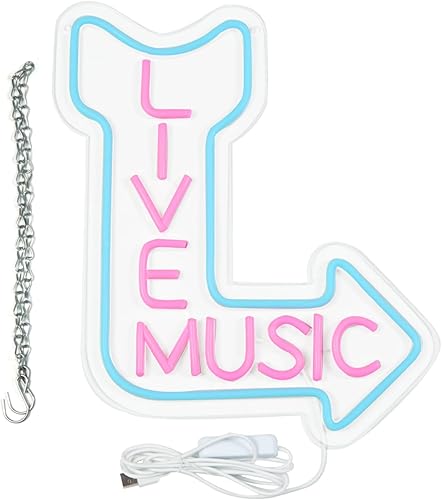 Miniatura 6 de Letreros de neón con música en vivo, luz LED de neón para decoración de pared, letrero iluminado para decoración de cuevas de hombre, cerveza, bar,