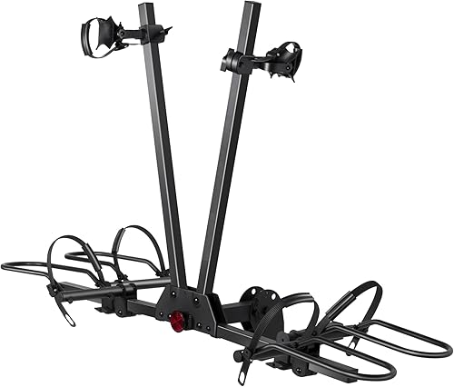 Rockland Portabicicletas plegable para 2 bicicletas, capacidad de 200 libras, soporte de enganche para bicicletas con 2 postes, se adapta a