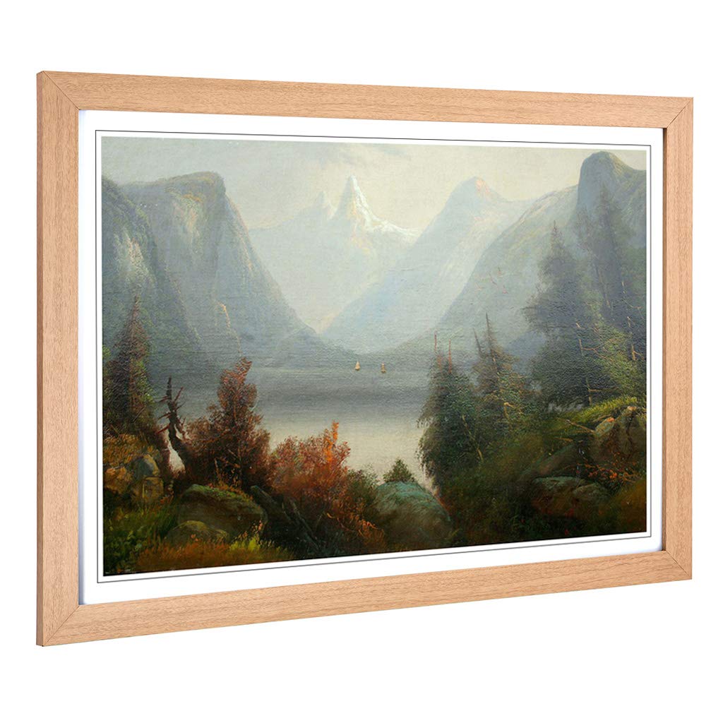 Big Box Art Framed Print of Thomas Cole Hudson River 2 Design | Wall Art Picture | Home Decor for Kitchen, Living, Dining Room, Bedroom, Hallway, Office, Oak, A2 / 24.5x18 Inch / 62x45cm