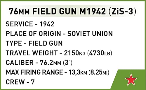 Miniatura 7 de COBI Colección Histórica Pistola Soviética ZiS-3 de la Segunda Guerra Mundial