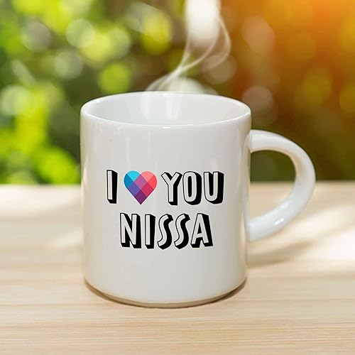Miniatura 3 de Taza de café I Love You Nissa – Taza de cerámica personalizada con nombre, taza personalizada, regalo personalizado de cumpleaños/Navidad, regalo de
