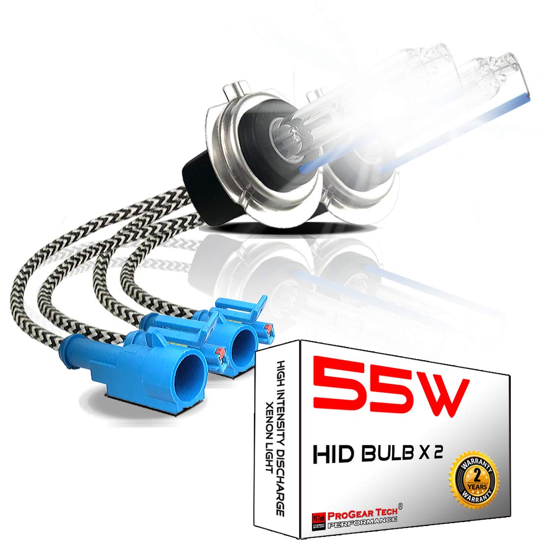 55W H1 8000K Heavy Duty HID Xenon Replacement Bulbs for 12V 24V Aftermarket HID System Headlight Fog-light (Pack of 2)