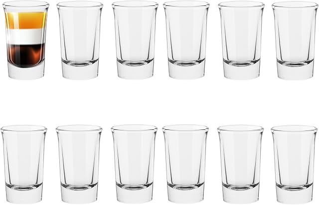 TREND FOR HOME Shot Glasses Set Heavy Base Shot Glasses | 30 ml | Set of 12 | Vodka Glasses Tequila Shot Glass Set Alcohol Glasses | Dishwasher Safe | Collection Saul