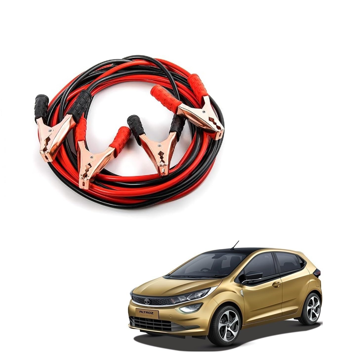 Kozdiko Heavy Duty Auto Jumper Cable Battery Booster Wire Clamp with Alligator Wire Emergency Car Battery Charging Booster Cables Compatibile with Tata Altroz-image-36