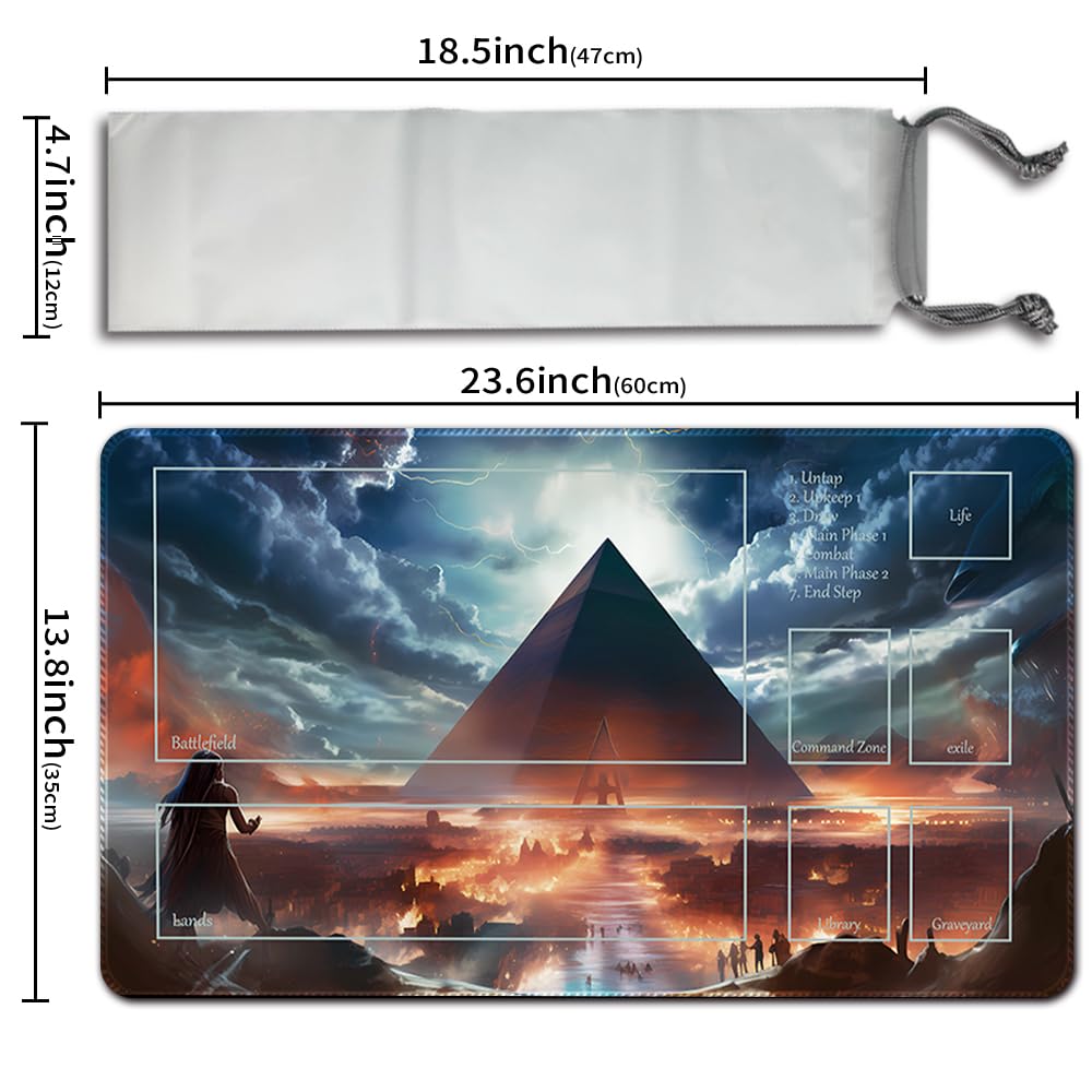 MTG Juego de alfombrillas + bolsa impermeable gratuita, bordes cosidos, superficie de goma suave, PlayMat con zonas (Angel of Flight Alabaster - All is Dust)