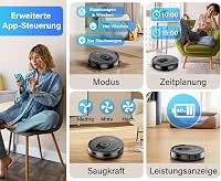 Tikom G8000 Max robotporszívó moppal, 5000Pa szívóerő, WiFi, önjáró, háziállat szőrre 8
