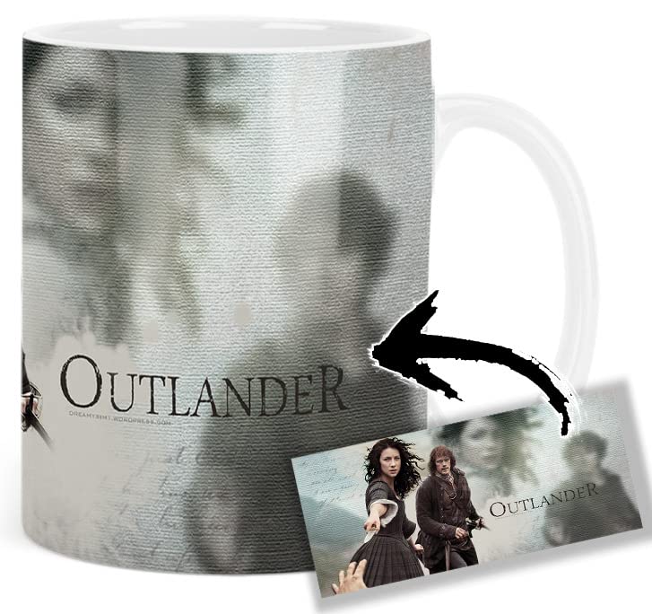 Outlander Sam Taza Blanca Heughan Caitriona Ceramica White Mug Balfe A