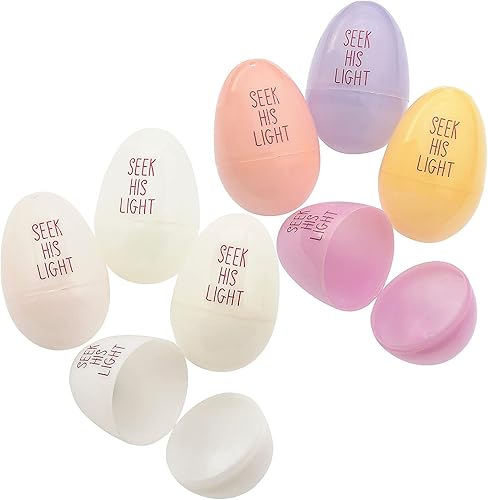Fun Express Huevos de Pascua de plástico religiosos que cambian de color UV de 3 pulgadas, 48 piezas