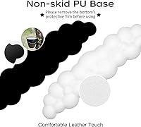 Vista 6 de JIKIOU Reposamuñecas para Teclado Cloud de Cuero Mejorado, Reposamuñecas Cloud con Base de PU Antideslizante, Cómodo Reposamuñecas de Espuma