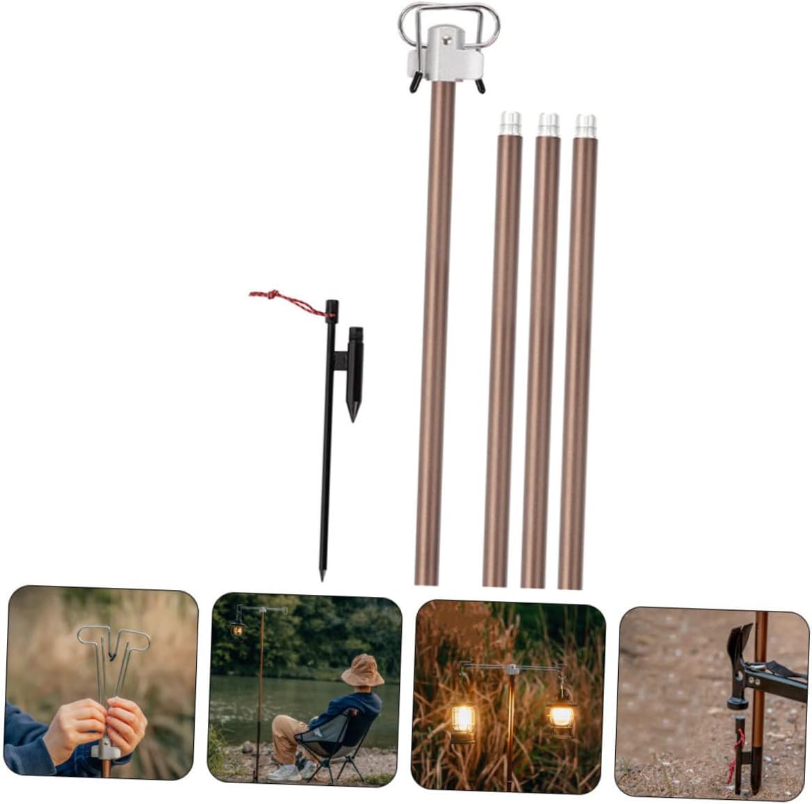 Folding Lamp Stand Rechargeable Led Camping Light Solar Night Light Portable Bracket Aluminum Alloy Camping Lamp Holder Outdoor Rack