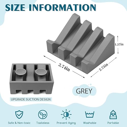 Miniatura 27 de Jabonera de silicona para barra de jabón para ducha, baño, bandeja de secado de cascada autodrenante, mantiene las barras de jabón limpias en seco