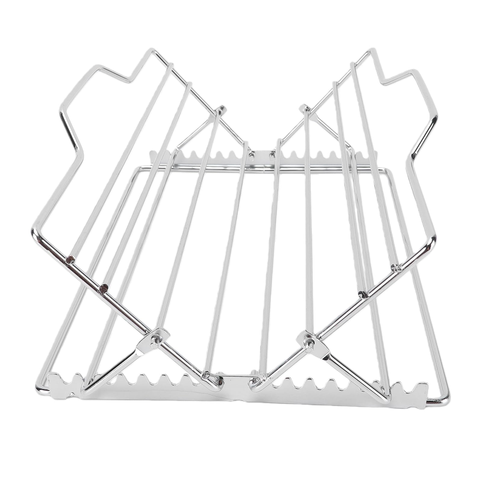 Tomotato Adjustable Roasting Rack, Thickened Non Stick Carbon Steel Turkey Rack for Kitchen Oven Grill, V Shaped Baking Rack for Chicken Ribs Fish