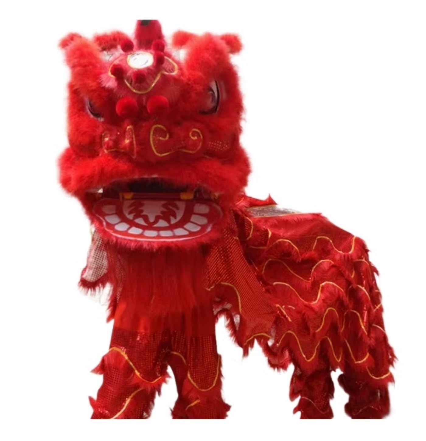 Krxsobnv Red Lion Dance Clothes, Head Chinese Folk Art Lion Dance Costume Performance Props New Year